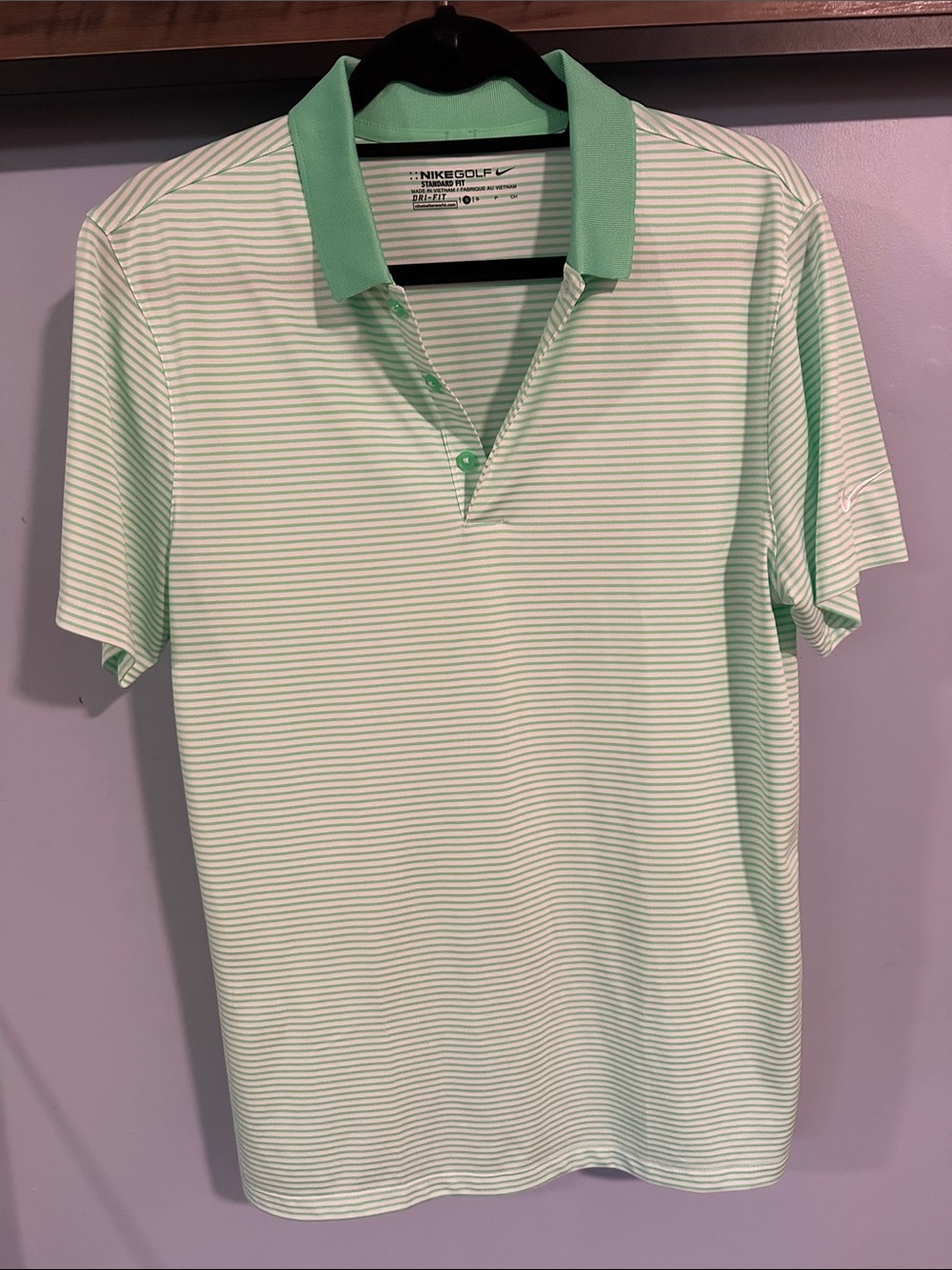 Nike Men's Light Mint Striped Polo